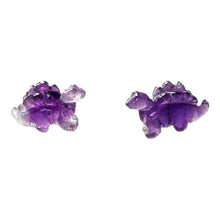 Load image into Gallery viewer, Dinosaur 2 Carved Amethyst Stegosaurus Beads 9258Amd | 21x11x8mm | Purple