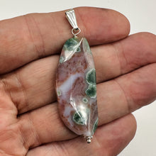 Load image into Gallery viewer, Ocean Jasper Sterling Silver Pendant | 2 1/4" Long | Pink, Green | 1 Pendant |
