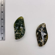 Load image into Gallery viewer, 2 Druzy Speckeled Ocean Jasper Wavy Pendant Beads 6857B