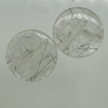 Load image into Gallery viewer, 1 Tourmalated Quartz 30mm Disc Pendant Bead 7652A
