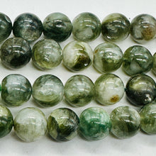 Load image into Gallery viewer, Mossy Aquamarine Round Beads Half-strand | 10mm | Green, Clear | 18 Beads |