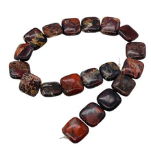 Load image into Gallery viewer, Red Brecciated Jasper Square Coin Bead Strand 109569