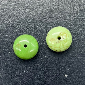 Gaspeite High Grade 8mm Rondelle Beads | 8mm | Green Brown | 2 Beads |