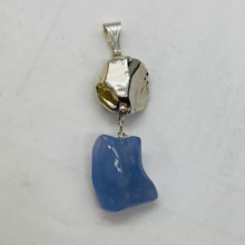 Load image into Gallery viewer, Blue Chalcedony Wire Wrap Sterling Silver Designer Pendant | 2 1/4" Long | Blue|