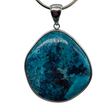 Load image into Gallery viewer, Natural Chrysocolla Sterling Silver Pendant | Blue, Green | 2" Long | 1 Pendant|