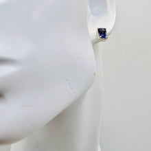 Load image into Gallery viewer, Sapphire Sterling Silver Rectangle Cut Earrings | 7x5mm | Blue | 1 Pair |