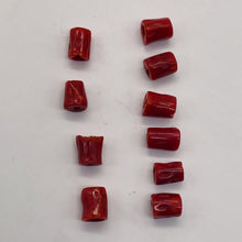 Load image into Gallery viewer, Natural AAA Red Coral Branch Tube Beads | 6 to 7 x 4mm | Red | Tube | 10 Beads |