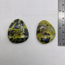 Load image into Gallery viewer, Turquoise Faustite Oval Beads | 32x26x5mm | Chartreuse, Black | 2 Beads |