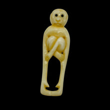 Load image into Gallery viewer, Swing Monkey Carved Waterbuffalo Bone Bead Button 10521 | 51x16x12mm | Cream and Black