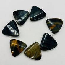Load image into Gallery viewer, Tiger Eye Triangle Half-Strand Beads |30x7mm | Bronze, Blue, Black | 7 beads |