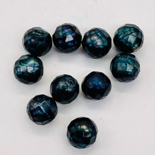 Load image into Gallery viewer, Faceted Fresh Water Pearl Round Parcel | 7mm | Iridescent Blue | 10 Pearls |