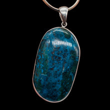 Load image into Gallery viewer, Chrysocolla Sterling Silver Oval Pendant| 2 1/8" Long | Blue, Green | 1 Pendant|