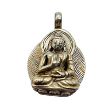 Load image into Gallery viewer, Sitting Sterling Silver Buddha Pendant | 1 1/4" Long | Silver | 1 Charm |