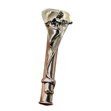 Load image into Gallery viewer, Cupid with Flute Sterling Silver Long Bell Pin | 2" Long | Silver | 1 Lapel Pin|