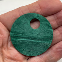 Load image into Gallery viewer, Green African Jade Pi Circle Pendant Bead | 50mm x 4mm | 12mm Hole |