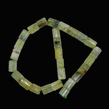 Load image into Gallery viewer, Tourmalated Prehnite Tube Bead Strand | 16x11mm | Green Black | 26 Beads |