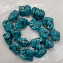 Load image into Gallery viewer, Huge Turquoise Howlite 29x18mm to 17x12mm Nugget Bead Strand 110171C