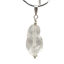 Load image into Gallery viewer, Hand Carved Quartz Female Laughing Buddha Pendant with Silver Findings | 1 3/4"