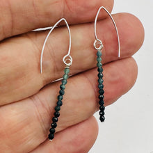 Load image into Gallery viewer, Sapphire AAA Faceted Bead Sterling Silver Earrings | Blue, Dark Blue | 1 3/4" |