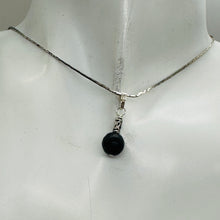 Load image into Gallery viewer, Black Stone Africa Sterling Silver Pendant Matte Black Handmade USA 1 Inch