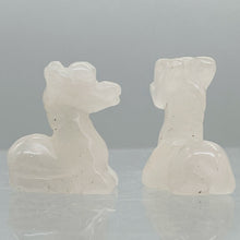 Load image into Gallery viewer, Graceful 2 Carved Rose Quartz Giraffe Beads | 21x16x10mm | Pink