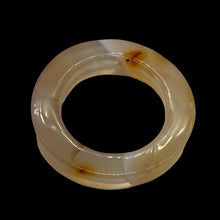 Load image into Gallery viewer, Carnelian Agate Picture Frame Circle Bead | 31x5mm | White Orange |