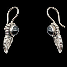 Load image into Gallery viewer, Spiraling Onyx Sterling Silver Earrings! | 1 1/2 Inch Long |