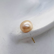Load image into Gallery viewer, Pearl 14K Gold Stud Round Earrings | 7mm | Rosy Pink | 1 Pair