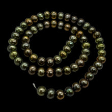 Load image into Gallery viewer, Fresh Water Pearls 16" Strand Round Pearls | 7mm | Golden Green | 1 Strand |