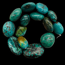 Load image into Gallery viewer, Turquoise Natural Focal Nugget Bead Strand | 181g | 16" | Blue, Black| 14 Strand
