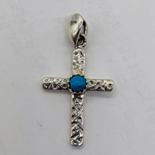 Load image into Gallery viewer, Turquoise Sterling Silver Cross | 1 1/2" Long | Silver | 1 Pendant |