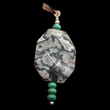 Load image into Gallery viewer, Picasso Jasper Sterling Silver Pendant | 1 1/2" Long | Gray/Black | 1 Pendant |
