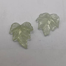 Load image into Gallery viewer, Serpentine New Jade Leaf Beads | 26x24x3 to 27x27x4mm|Clear Pale Green| 2 Beads|