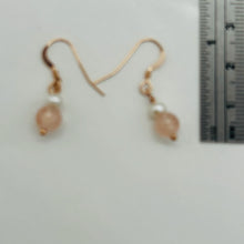 Load image into Gallery viewer, Morganite AA A Beads Rose Gold Earrings | 1" Long | 1 Pair |