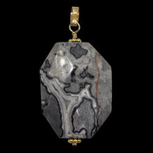 Load image into Gallery viewer, Picasso Jasper 14K Gold Filled Pendant | 1 3/4" Long | Gray/Black| 1 Pendant |