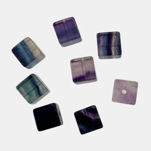 Load image into Gallery viewer, Natural Fluorite 8" Strand | 5mm | Purple Blue Green | 5mm | Cube | 23 Beads |