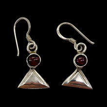 Load image into Gallery viewer, Fabulous Red Garnet Sterling Silver Drop/Dangle Earrings! | 1" Long |