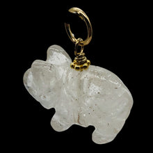 Load image into Gallery viewer, Piggie! Carved Clear Quartz Pig 22K Vermeil Pendant 509274QZG