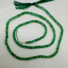Load image into Gallery viewer, Brazilian Emerald Faceted Rondelle Beads 32 Ct Green 230 Bead Strand