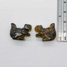 Load image into Gallery viewer, Nuts 2 Hand Carved Animal Tigereye Squirrel Beads | 22x15x10mm | Golden Brown