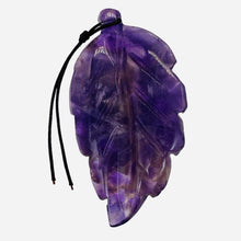 Load image into Gallery viewer, Amethyst Carved Pendant Leaf | 60x30x8mm | Purple | 1 Bead |