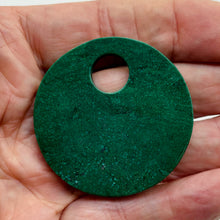 Load image into Gallery viewer, Green African Jade Pi Circle Pendant Bead | 50x5mm |12mm Hole |
