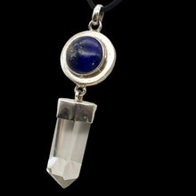 Load image into Gallery viewer, Natural Quartz Crystal & Genuine, Untreated Lapis Pendant 002593