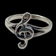 Load image into Gallery viewer, Treble Clef Sterling Silver Ring | Size 3 | Silver | 1 Ring