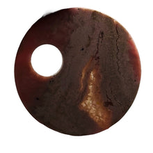 Load image into Gallery viewer, Natural, Untreated Lacy Pink Rhodochrosite 50mm Pi Circle Pendant Bead