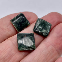 Load image into Gallery viewer, 3 Russian Seraphinite 13x13mm Square Coin Beads 009576
