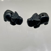Load image into Gallery viewer, Wild 2 Hand Carved Hematite Elephant Beads | 22.5x21x10mm | Silver black