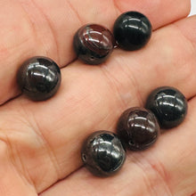 Load image into Gallery viewer, Tiger Iron Round Beads | 10mm | Black, Dark Red | 6 Beads |