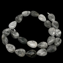 Load image into Gallery viewer, Tourmalated Quartz Teardrop Bead Strand | 18x12x6 | Gray | 23 Beads