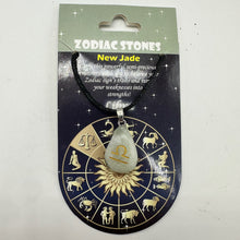 Load image into Gallery viewer, Zodiac Libra New Jade Stone Oval Pendant | 1 1/2" Long | Green | 1 Pendant |